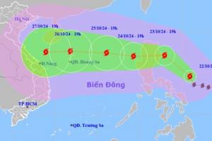 Bão Trà Mi có thể mạnh cấp 12, cảnh báo mưa lớn tại Trung Bộ