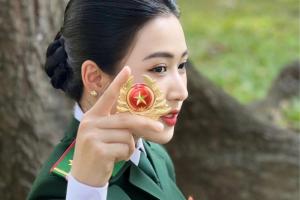 Nữ trung úy Nguyễn Thị Thuỷ chỉ thua hoa hậu vương miện, có thành tích đáng nể